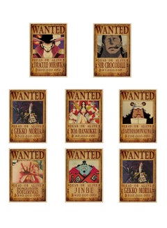 Buy 7-Piece Anime "One Piece" Character Poster (Bounty) Brown 52*36cm in UAE