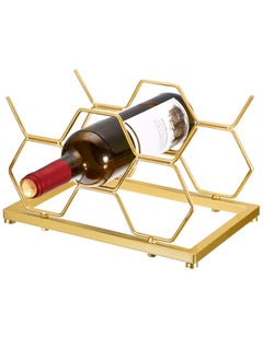 اشتري SYOSI Countertop Wine Rack, Tabletop Wine Bottle Holder for Up to 5 Standard Bottles, Freestanding Hexagon Wine Rack for Home Decor, Bar, Cabinet, Pantry في السعودية