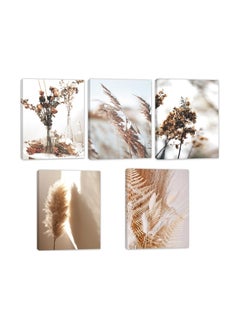 Buy Set Of 5 Frameless Canvas Wall Arts Nature Wall Art Prints Canvas Art Wall Decor Botanical Print Pictures Reed Dried Flower Plant Poster for Home Bedroom Living Room Decor in UAE