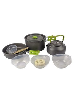 Buy 9pcs Outdoor Camping Cooking Equipment Portable Nonstick Lightweight Pans Cook Set with Bag in UAE