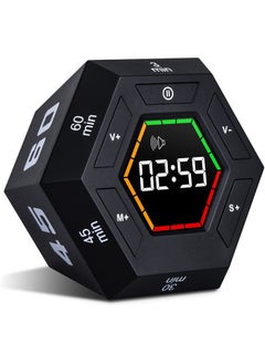 Buy SYOSI Hexagon Flip Timer, Smart Countdown Visual Timer for Kids, Magnetic Productivity Timer Tools, for Kids and Adults, Large Display Digital Kitchen Timer for Cooking (Black) in UAE