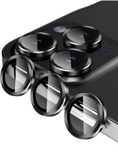 Buy Pack of 2 Camera Lens Protectors for iPhone 15 Pro Max/15 Pro/14 Pro Max/14 Pro, Armorite Individual Lens Protectors, Scratch-Resistant Ultra-thin Tempered Glass with Aluminum Edging, (Black) in UAE