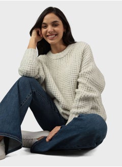 Buy Crew Neck Knitted Sweater in UAE