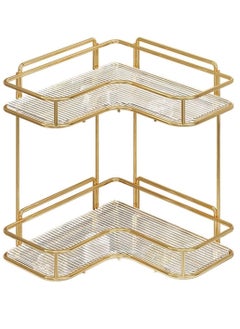 Buy Bathroom Organizer Countertop Perfume Organizer Makeup Organizer Cosmetics Storage Display Rack 2 Tier Vanity Tray Dresser Stainless Steel Gold Shelf in UAE