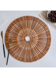 Buy Zen Wooden Stripe Placemat 38 x 38 cm in UAE