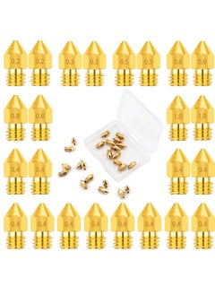 اشتري 3D Printer Nozzles, DIY Accessories for MK8 0.2mm, 0.3mm, 0.4mm, 0.5mm, 0.6mm, 0.8mm, 1.0mm Tip Brass Nozzles with Storage Case Extruder Print Nozzles (24 Pieces) في الامارات