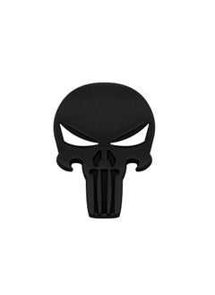 Buy Skull Metal Car 3D Sticker Punisher Emblem for Car Motorcycle and Truck Decorative Logo Side Tail (Black) in UAE