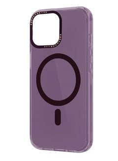 Buy iPhone 14 Pro Max ISET Case Compatible With MagSafe Charging, Hard PC Clear Case Purple in UAE