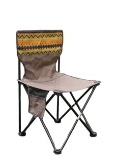 Buy Foldable Camping Chair - Portable Camping Folding Bench Chairs With Bottle Holder 65x39x39cm in Saudi Arabia