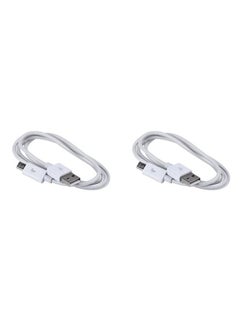 Buy Micro USB Charger Cable For Samsung White (2Pcs) in Saudi Arabia