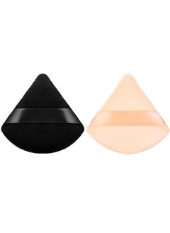 Buy Triangle Velvet Powder Sponge for Concealer and Loose Face Powder Washable and Reusable (2 pcs, Multi Color) in Egypt