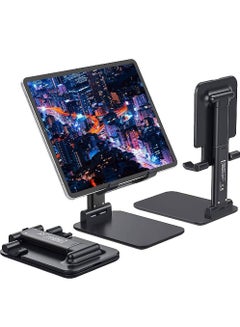 Buy Extendable Compact Desktop Tablet Stand Holder Cradle Dock Compatible with Phones, iPad, Samsung Galaxy Tabs in UAE