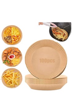 Buy 100PCS Air Fryer Disposable Paper Liner, Baking Paper for Air Fryer Oil-proof,Water-proof,Food-Grade Parchment for Baking Roasting Microwave(100Pcs-7.9 inch) in Saudi Arabia