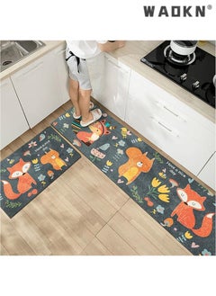 Buy Kitchen Rugs and Mats Washable [2 PCS],Non-Skid Soft Absorbent Kitchen Mats Set for Floor,Comfort Runner Rug Carpets for Kitchen Floor,Sink,Laundry,Hallway,Dinning Room,Office in Saudi Arabia