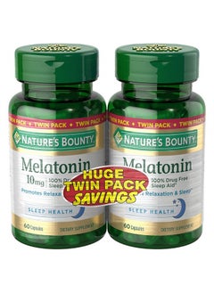 Buy Melatonin Promotes Relaxation and Sleep Health 10mg Capsules 60 Ct 2 Pack in UAE