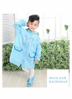 اشتري Children's raincoats, Cartoon Kids Rain Jacket, Blue CarGirls Hooded Rain Poncho Outdoors Kids Transparent Raincoat Student Rain Suit Waterproof Durable Windbreaker (Blue Car) في الامارات