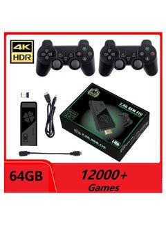Buy M8 Video Game Console,Dual 2.4G Wireless Controllers,Plug-And-Play Video Game Stick 4K 12000 Games, Mini Game Box in Saudi Arabia