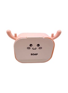 Buy Antler Drain Soap Box with Hook Flip Cover Waterproof Bathroom Storage Boxs Wall mounted Soap Dish Multi Purpose Soap Organizers in Egypt