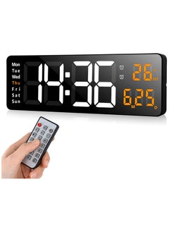 اشتري Digital Wall Clock Large Display, 16.2 Inch Large Wall Clocks, Modern LED Digital Clock with Remote Control for Living Room Decor, Automatic Brightness Dimmer Big Clock with Date Week Temperature في الامارات