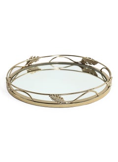 Buy Aby Decorative Tray, Clear & Gold - 40.64x5.72 cm in UAE