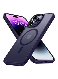 Buy Magnetic Case For iPhone 15 Pro Max Case Compatible with MagSafe Military Grade Protection Shockproof Translucent Matte Case Anti Scratch Shockproof Phone Case (Deep Purple) in Egypt