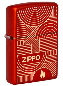 Buy Zippo 48705 49475 Abstract Lines Metallic Red Windproof Lighter in UAE