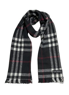 Buy Plaid Check/Carreau/Stripe Pattern Winter Scarf/Shawl/Wrap/Keffiyeh/Headscarf/Blanket For Men & Women - Small Size 30x150cm - P02 Black in Egypt