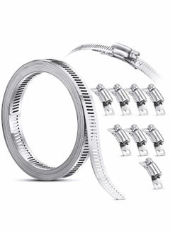 Buy Clamps Hose Stainless Steel Worm Clamp, Hose Clamp Strap with Fasteners, 304 Stainless Steel Clamps Worm Adjustable DIY Pipe Hose Clamp Air Ducting Clamp Worm Drive Hose Clamps in UAE