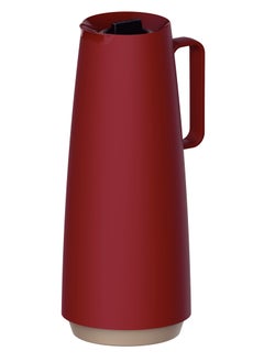 Buy Exata Red Plastic Thermal Flask with 1 Liter Glass Liner in UAE