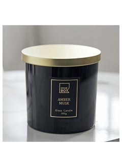 Buy Rabia Amber Musk Jar Candle with Lid 300 g in UAE