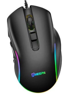 Buy Game Mouse Wired 10 Buttons Gaming Mouse Adjustable Rgb Computer Accessory With Colorful Light in Saudi Arabia