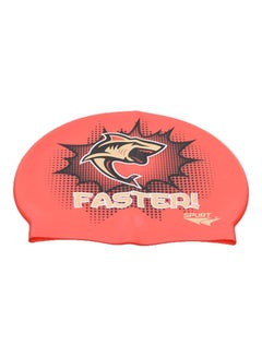 Buy Shark-Printed Silicone Swimming Cap In Bag For Adults in Egypt