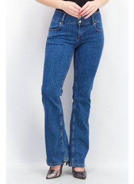 Buy Women Regular Fit Wash Stretchable Jeans, Blue in UAE