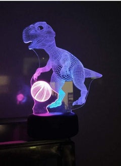 Buy Dinosaur Basketball Model LED 3D Multicolor Night Lights USB Desk Table Lamp Boy's Bedroom Decoration Mood Lamp in UAE