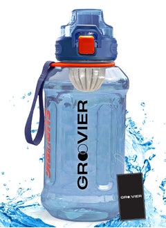 اشتري GROOVIER 800ML Water Bottle, Eco-Friendly Leak-Proof, and Durable Sports Bottle with One-Touch Cap and Volume Scale - Perfect for Sports Fitness Outdoor Activities Daily Use BPA-Free (Blue) في الامارات