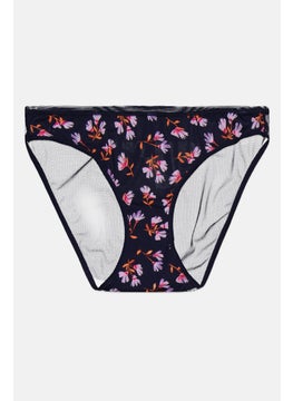 اشتري Women Floral Print Bikini Bottom, Navy Blue Combo في الامارات