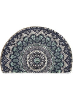 اشتري Half Round Door Matsemi Circle Bathroom Floor Rugmandala Boho Bohemian Rugnonslip Welcome Entrance Way Rugabsorbent Bath Mattufted Indoor Rug For Kitchen Living Room(Black) 16X24 In في السعودية