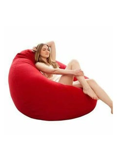 اشتري Comfy Classic Pvc Leather Red Bean Bag With Bouncy Beans Filling -Large في الامارات