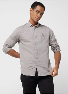 Buy Thomas Scott Classic Spread Collar Pure Linen Casual Shirt in Saudi Arabia