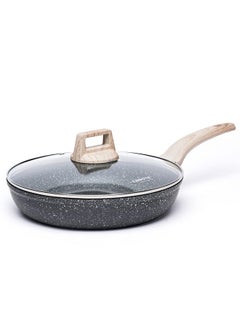 Buy Nonstick Frying Pan Skillet12 Non Stick Granite Fry Pan With Glass Lid Egg Pan Omelet Pans Stone Cookware Chef'S Pan Pfoa Free (Classic Granite 12Inch) in UAE