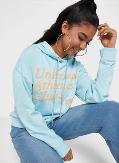 Buy Slogan Hoodie With Puff Print in Saudi Arabia