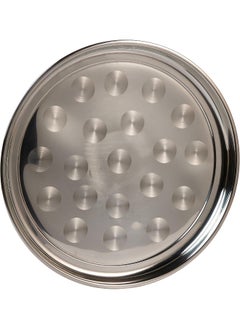 اشتري Saqoware Steel Round Tray 45 cm | صينية مستديرة | Sahan | Round Food Serving Tray | Group Food Plate | Biriyani, Mandi, Arabic food Serving Plate | Ramadan Food serving Tray and Fruits and Vegetable في الامارات