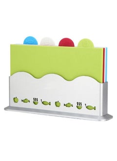 اشتري 4 Pieces Index Color Coded Cutting Boards Set With Holder Multicolor في الامارات