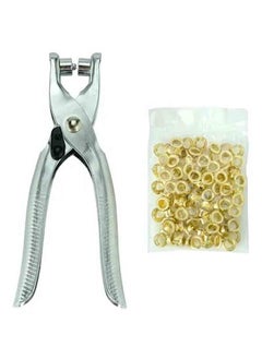 Buy Grommet Eyelet Plier Set, Eyelet Hole Punch Pliers Kit with 300 Metal Eyelets, Grommet Tool Kit for Leather Clothes Belt (Gold,1/4 Inch) in Saudi Arabia