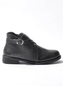 Buy Ankle Boots  Leather G-19- Black in Egypt