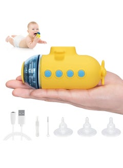 Buy Nasal Aspirator for Baby, Electric Nose Aspirator for Toddler, Automatic Nose Cleaner with 3 Silicone Tips, Adjustable Suction Level, Music and Light Soothing Function(small submarine) in Saudi Arabia