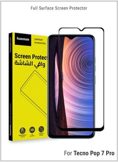 Buy Edge to Edge Full Surface Screen Protector For Tecno Pop 7 Pro Black/Clear in Saudi Arabia