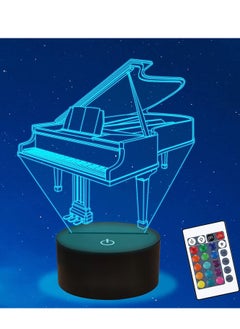 Buy Piano Multicolor Night Light  3D Illusion LED Lamp 16 Color Change with Remote and Timer  Amazing Idea Choice for Musical Instrument Shop Home Party Supply Decoration in UAE