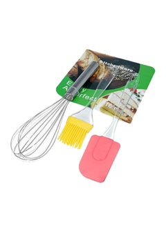 Buy 3 - Pieces Cooking Tools Set: Oil Brush, Egg Beater And Spoon in Saudi Arabia