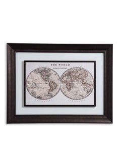 Buy Venture Map Wall Art 75x4.5x100cm - Brown in UAE